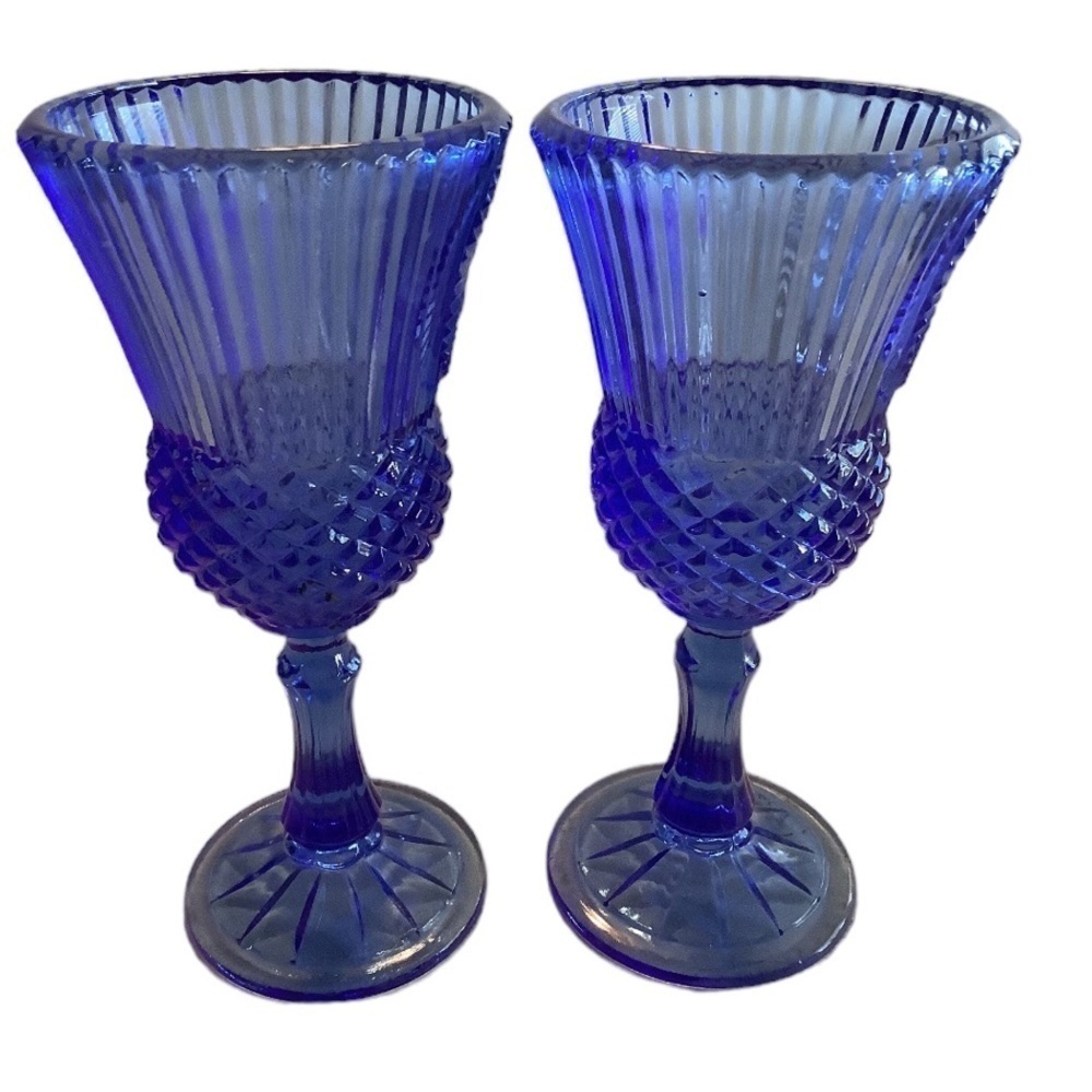 Vintage 1976 Avon Fostoria Martha George Washington wine goblets/glasses set of2 - Picture 3 of 11